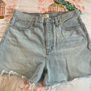 Madewell light wash denim shorts